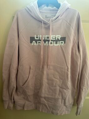 Under Armour Men's Light Pink Crewneck Hoodie with Logo